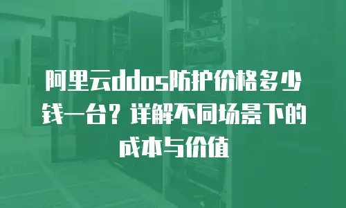 阿里云ddos防护价格多少钱一台？详解不同场景下的成本与价值