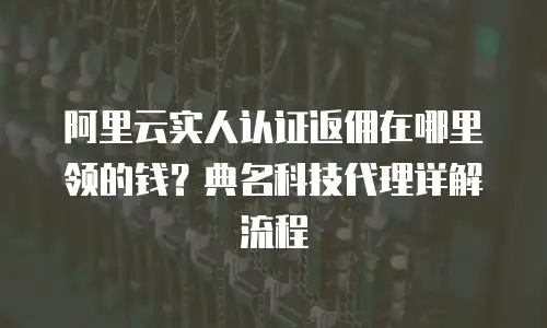 阿里云实人认证返佣在哪里领的钱？典名科技代理详解流程