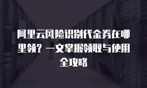 阿里云风险识别代金券在哪里领？一文掌握领取与使用全攻略