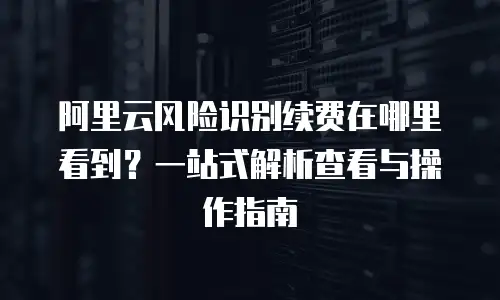 阿里云风险识别续费在哪里看到？一站式解析查看与操作指南