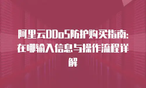 阿里云DDoS防护购买指南：在哪输入信息与操作流程详解