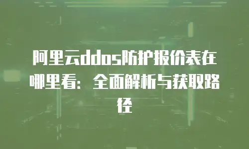阿里云ddos防护报价表在哪里看：全面解析与获取路径