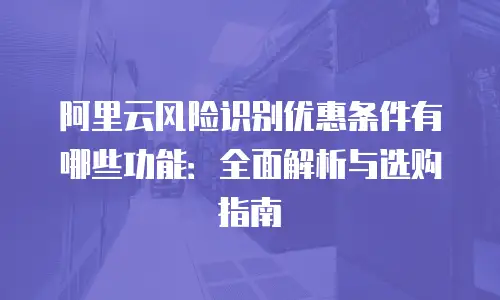 阿里云风险识别优惠条件有哪些功能：全面解析与选购指南