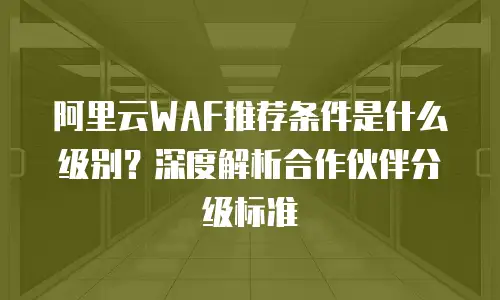 阿里云WAF推荐条件是什么级别？深度解析合作伙伴分级标准