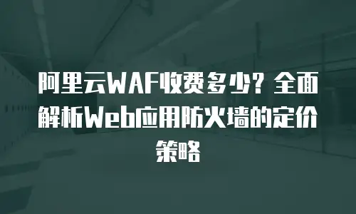 阿里云WAF收费多少？全面解析Web应用防火墙的定价策略