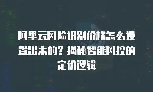 阿里云风险识别价格怎么设置出来的？揭秘智能风控的定价逻辑