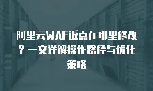 阿里云WAF返点在哪里修改？一文详解操作路径与优化策略