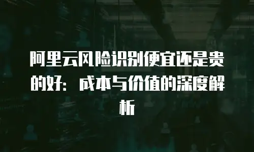 阿里云风险识别便宜还是贵的好：成本与价值的深度解析