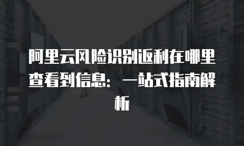 阿里云风险识别返利在哪里查看到信息：一站式指南解析