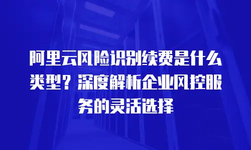 阿里云风险识别续费是什么类型？深度解析企业风控服务的灵活选择