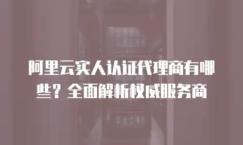 阿里云实人认证代理商有哪些？全面解析权威服务商