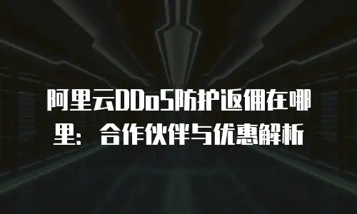 阿里云DDoS防护返佣在哪里：合作伙伴与优惠解析