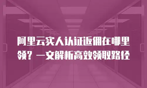 阿里云实人认证返佣在哪里领？一文解析高效领取路径