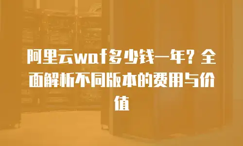 阿里云waf多少钱一年？全面解析不同版本的费用与价值