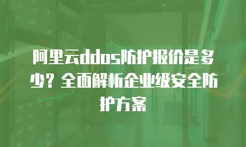 阿里云ddos防护报价是多少？全面解析企业级安全防护方案