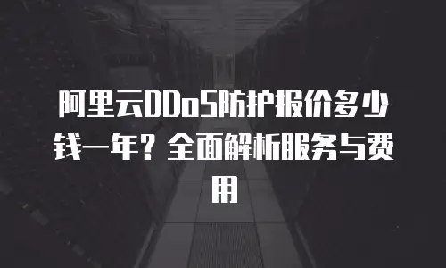 阿里云DDoS防护报价多少钱一年？全面解析服务与费用