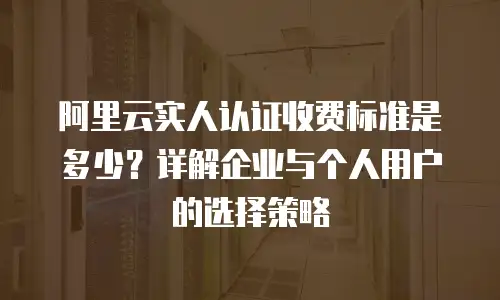 阿里云实人认证收费标准是多少？详解企业与个人用户的选择策略
