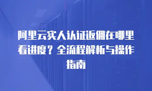 阿里云实人认证返佣在哪里看进度？全流程解析与操作指南