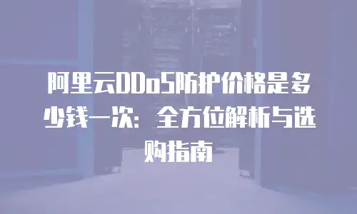 阿里云DDoS防护价格是多少钱一次：全方位解析与选购指南