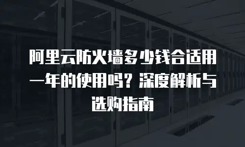 阿里云防火墙多少钱合适用一年的使用吗？深度解析与选购指南
