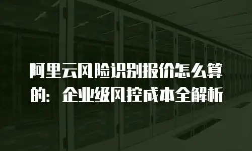 阿里云风险识别报价怎么算的：企业级风控成本全解析