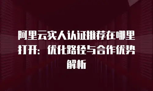 阿里云实人认证推荐在哪里打开：优化路径与合作优势解析