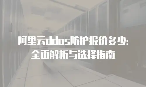 阿里云ddos防护报价多少：全面解析与选择指南
