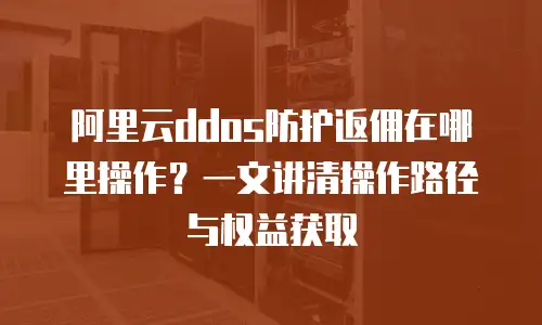 阿里云ddos防护返佣在哪里操作？一文讲清操作路径与权益获取