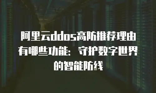 阿里云ddos高防推荐理由有哪些功能：守护数字世界的智能防线