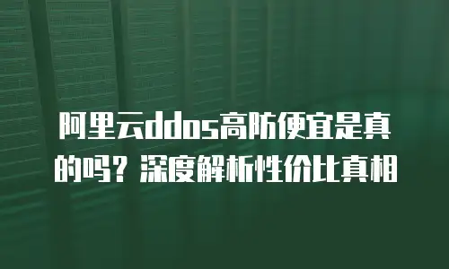 阿里云ddos高防便宜是真的吗？深度解析性价比真相