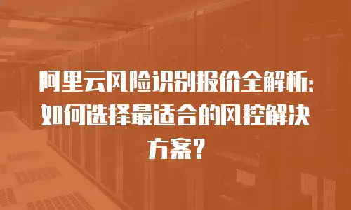 阿里云风险识别报价全解析：如何选择最适合的风控解决方案？