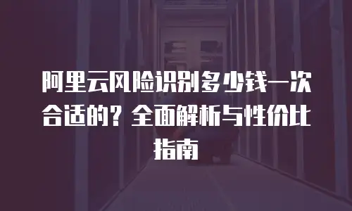 阿里云风险识别多少钱一次合适的？全面解析与性价比指南