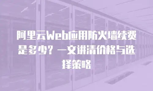 阿里云Web应用防火墙续费是多少？一文讲清价格与选择策略