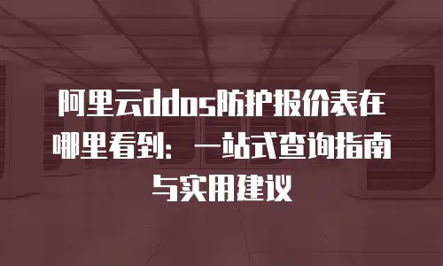 阿里云ddos防护报价表在哪里看到：一站式查询指南与实用建议