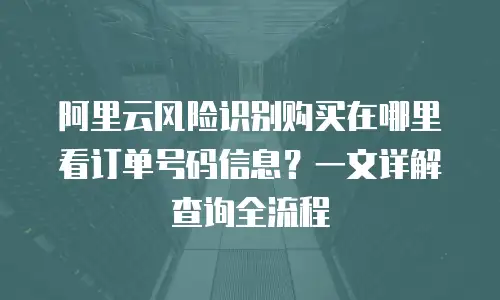 阿里云风险识别购买在哪里看订单号码信息？一文详解查询全流程
