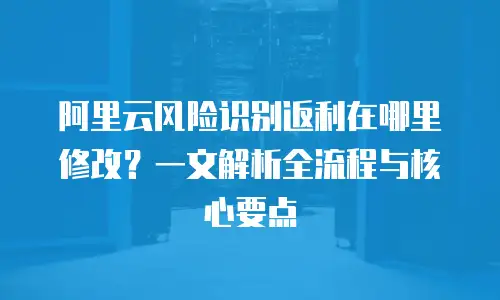 阿里云风险识别返利在哪里修改？一文解析全流程与核心要点