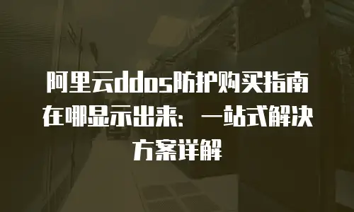 阿里云ddos防护购买指南在哪显示出来：一站式解决方案详解
