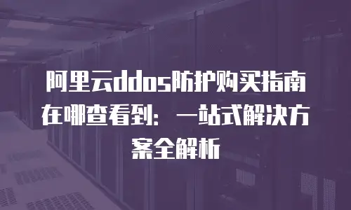 阿里云ddos防护购买指南在哪查看到：一站式解决方案全解析