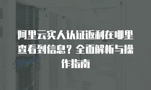 阿里云实人认证返利在哪里查看到信息？全面解析与操作指南