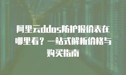 阿里云ddos防护报价表在哪里看？一站式解析价格与购买指南