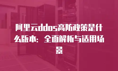 阿里云ddos高防政策是什么版本：全面解析与适用场景