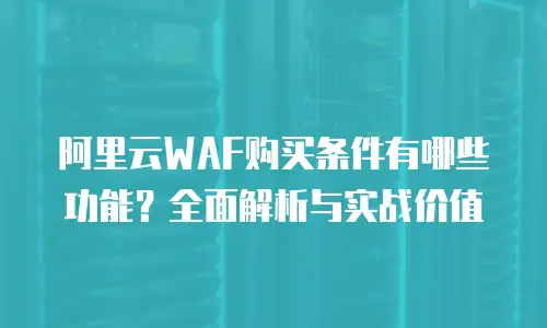 阿里云WAF购买条件有哪些功能？全面解析与实战价值