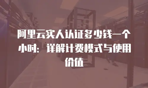 阿里云实人认证多少钱一个小时：详解计费模式与使用价值