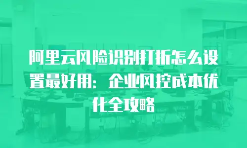 阿里云风险识别打折怎么设置最好用：企业风控成本优化全攻略