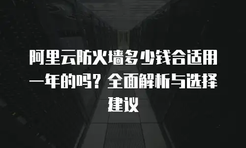 阿里云防火墙多少钱合适用一年的吗？全面解析与选择建议