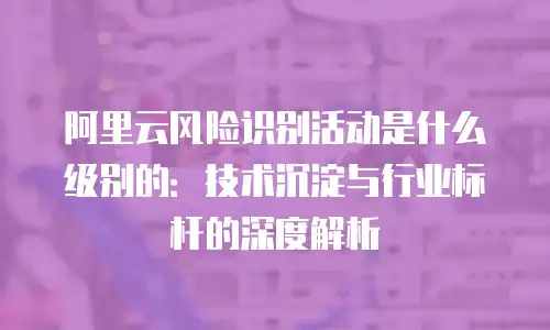 阿里云风险识别活动是什么级别的：技术沉淀与行业标杆的深度解析