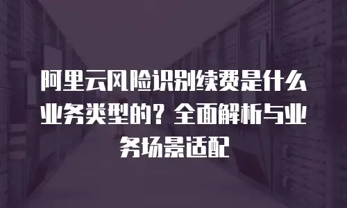 阿里云风险识别续费是什么业务类型的？全面解析与业务场景适配