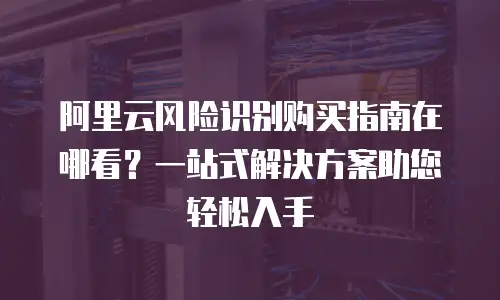 阿里云风险识别购买指南在哪看？一站式解决方案助您轻松入手