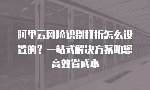 阿里云风险识别打折怎么设置的？一站式解决方案助您高效省成本