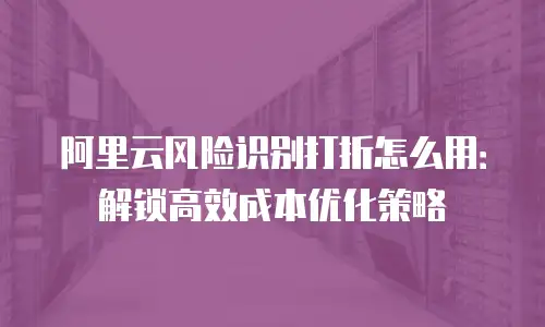 阿里云风险识别打折怎么用：解锁高效成本优化策略